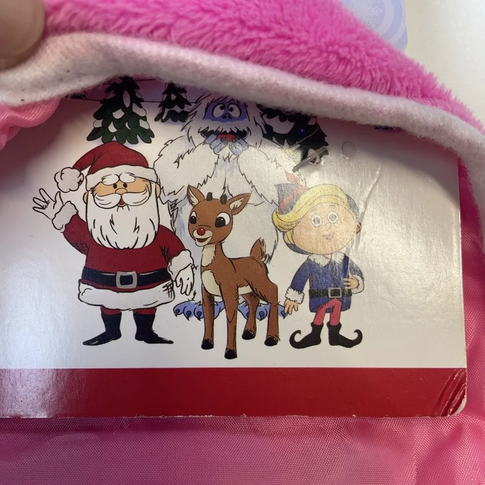NWTRudolph the Red Nosed Reindeer Clarice Baby Pink First Christmas Hat‎ Bib